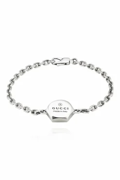 Gucci SREBRNY Bransoleta z logo