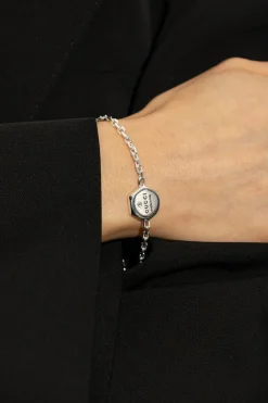 Gucci SREBRNY Bransoleta z logo