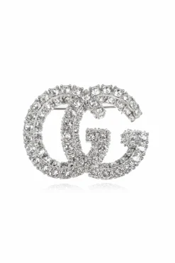 Gucci SREBRNY Broszka w kształcie logo