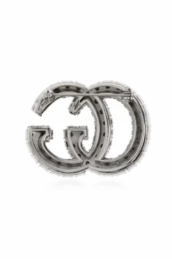 Gucci SREBRNY Broszka w kształcie logo