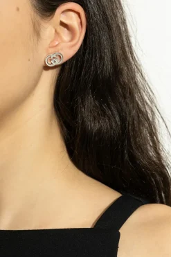 Gucci SREBRNY Srebrne kolczyki w kształcie logo