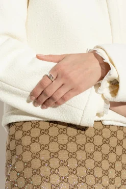 Gucci SREBRNY Srebrny pierścień z logo