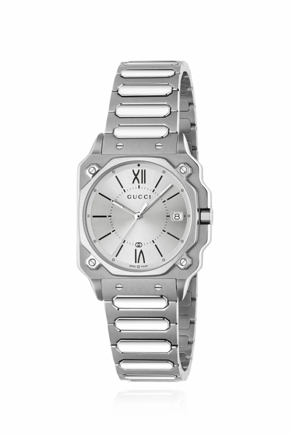 Gucci SREBRNY Zegarek `G-Flat`