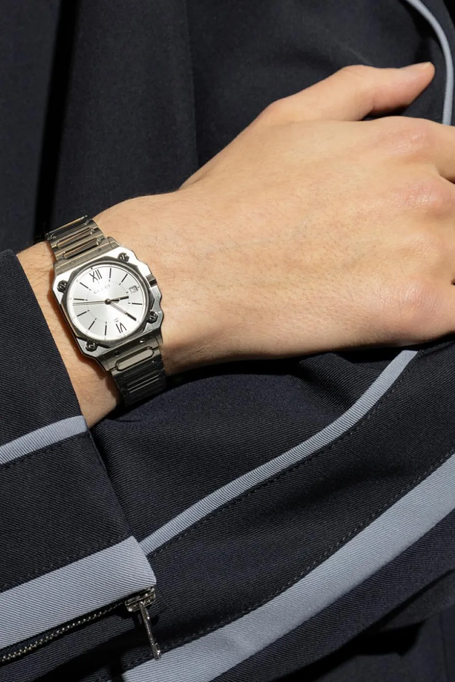 Gucci SREBRNY Zegarek `G-Flat`
