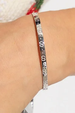 Gucci SREBRNY Złota bransoleta z logo