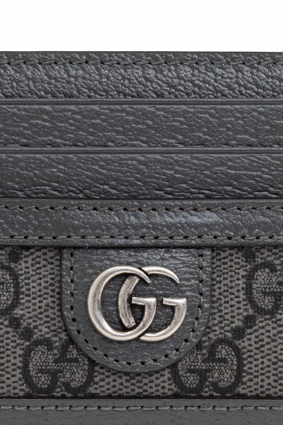 Gucci SZARY Etui na karty z płótna `GG Supreme`