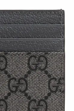 Gucci SZARY Etui na karty z płótna `GG Supreme`