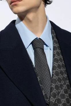Gucci SZARY Krawat z monogramem