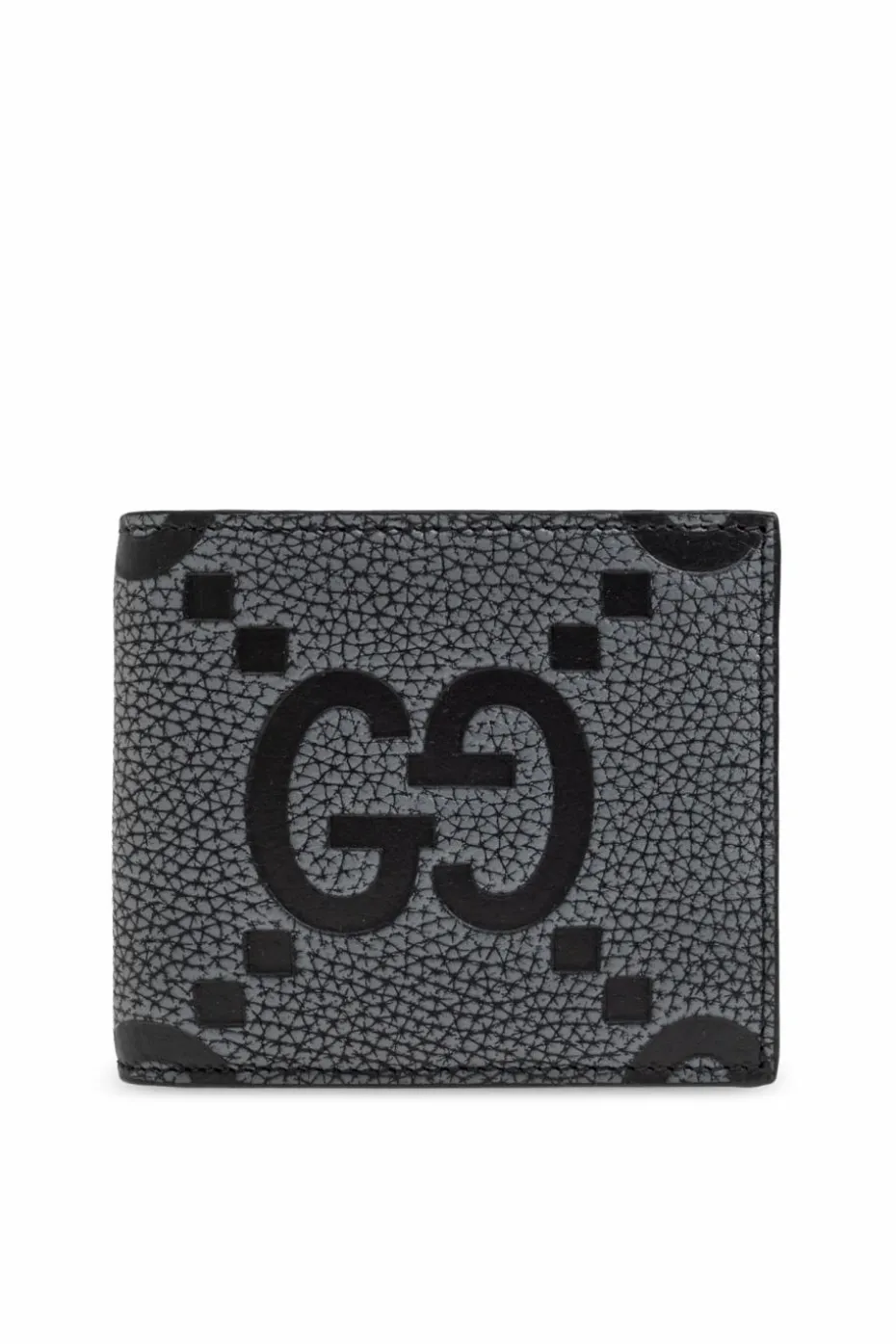 Gucci SZARY Skórzany portfel ze wzorem `GG`