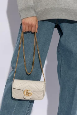 Gucci SZARY Torba na ramię ‘GG Marmont Super Mini’