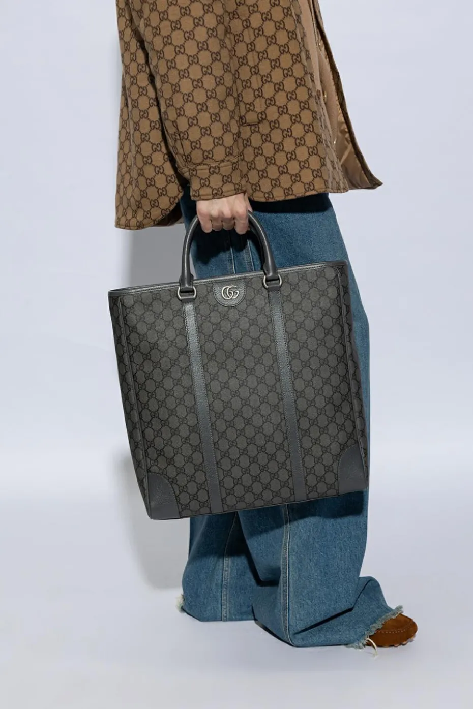 Gucci SZARY Torba ‘Ophidia Medium’ typu ‘shopper’