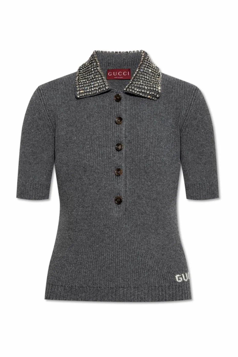 Gucci SZARY Wełniane polo