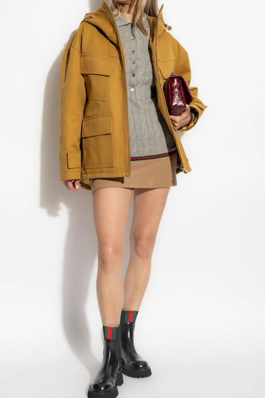 Gucci SZARY Wełniany sweter