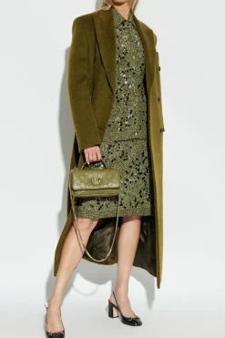 Gucci ZIELONY Dwurzędowy płaszcz