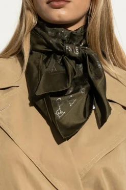 Gucci ZIELONY Jedwabna chusta