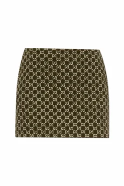 Gucci ZIELONY Krótka spódnica z monogramem
