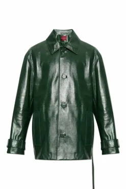 Gucci ZIELONY Kurtka skórzana