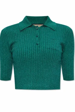 Gucci ZIELONY Prążkowany top