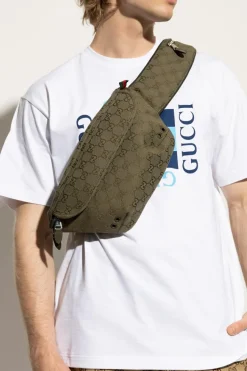 Gucci ZIELONY Torba na pas ze wzorem `GG`