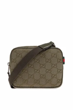 Gucci ZIELONY Torba na ramię ze wzorem `GG`