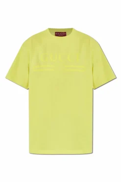 Gucci ZIELONY T-shirt z logo