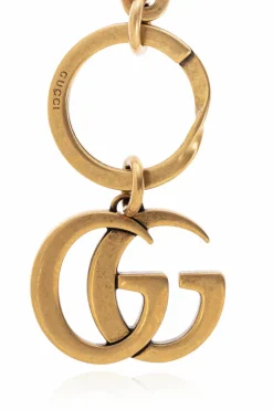 Gucci ZŁOTY Brelok z zawieszką w kształcie logo
