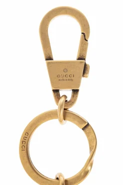 Gucci ZŁOTY Brelok z zawieszką w kształcie logo
