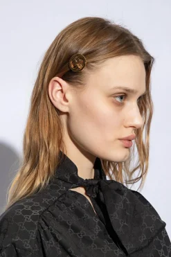 Gucci ZŁOTY Mosiężna spinka do włosów