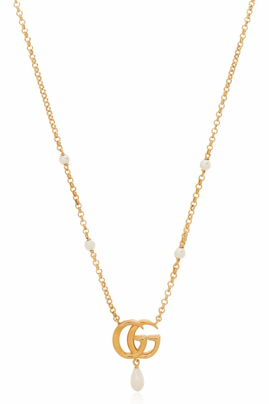 Gucci ZŁOTY Naszyjnik z zawieszką w kształcie logo