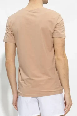 Hanro beżowy Bawełniany t-shirt