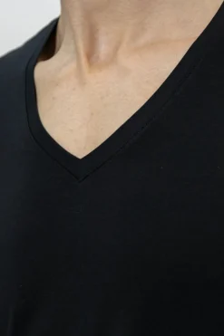 Hanro CZARNY Bawełniany t-shirt