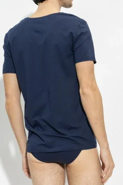 Hanro GRANATOWY Bawełniany t-shirt