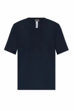 Hanro GRANATOWY T-shirt z dekoltem w serek