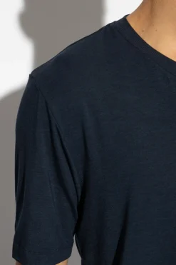 Hanro GRANATOWY T-shirt z dekoltem w serek