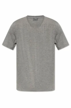 Hanro SZARY T-shirt z dekoltem w serek