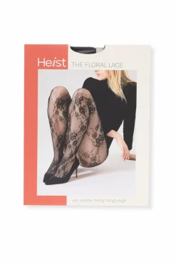 Heist Studios CZARNY Rajstopy `The Floral Lace`