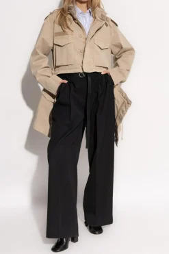 Helmut Lang beżowy Bawełniana parka