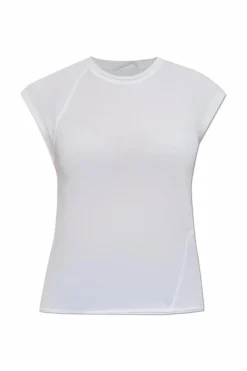 Helmut Lang BIAŁY T-shirt z surowym wykończeniem