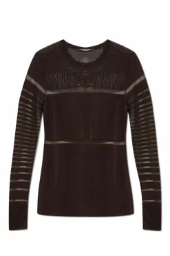 Helmut Lang BRĄZOWY Top z długimi rękawami