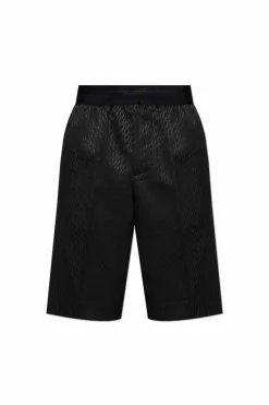 Helmut Lang CZARNY Szorty z gumą w pasie