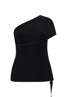 Helmut Lang CZARNY Top na jedno ramię