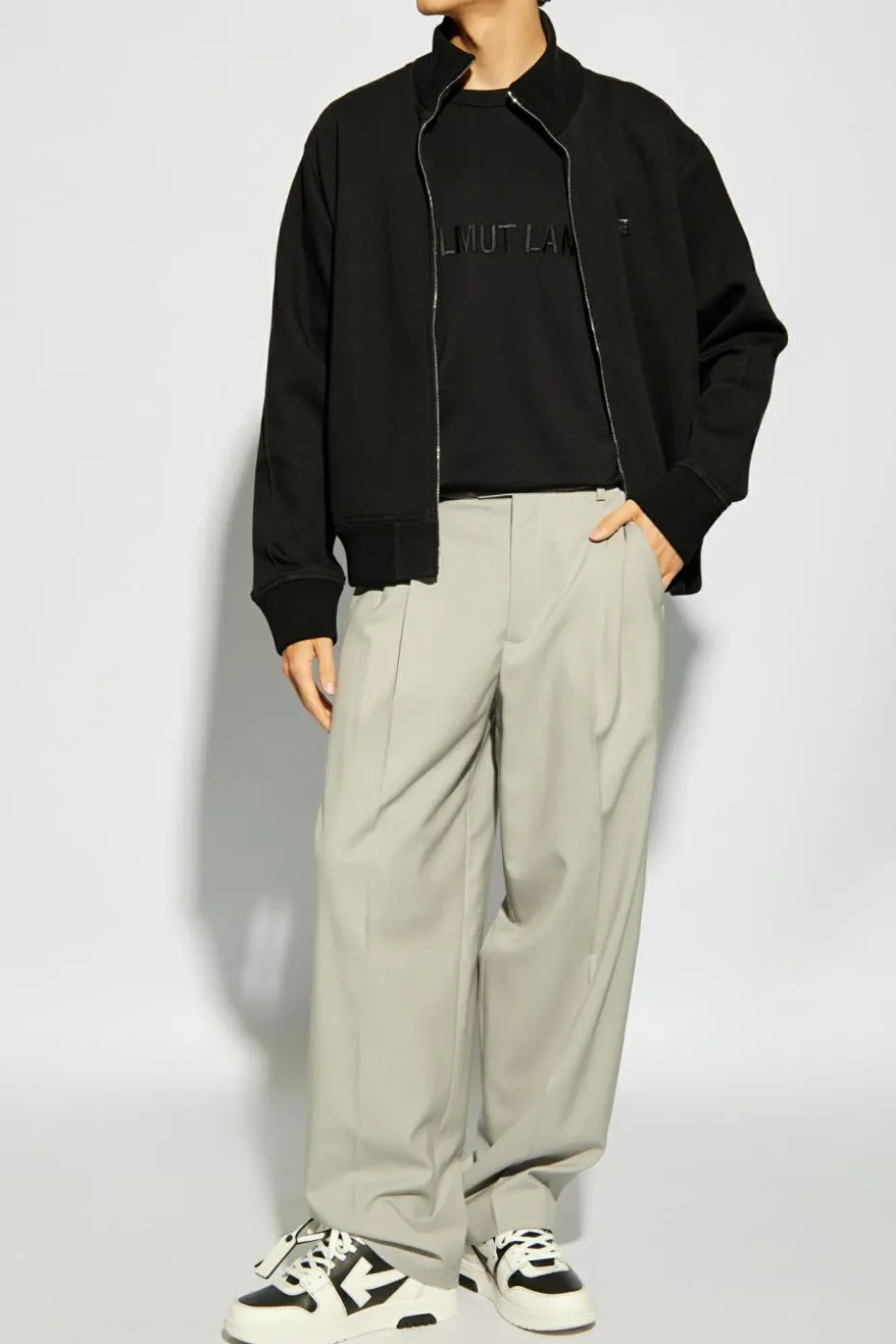 Helmut Lang CZARNY T-shirt z logo