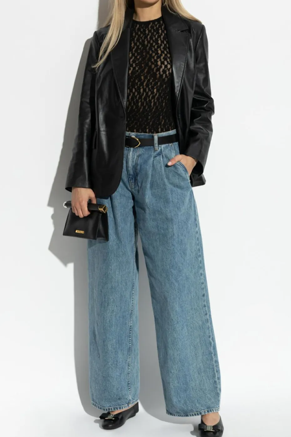 Helmut Lang NIEBIESKI Jeansy z logo