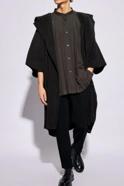 Homme Plissé Issey Miyake SZARY Plisowana koszula typu ‘oversize’