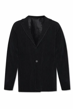 Homme Plissé Issey Miyake CZARNY Plisowana marynarka