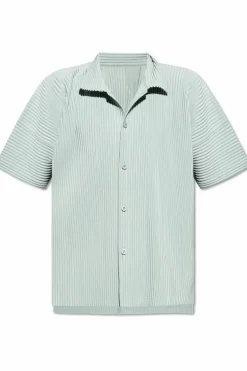 Homme Plissé Issey Miyake ZIELONY Koszula z krótkim rękawem