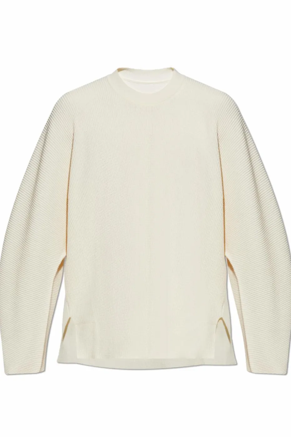 Homme Plissé Issey Miyake kremowy Bawełniany sweter