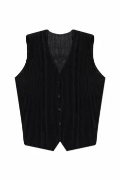 Homme Plissé Issey Miyake CZARNY Plisowana kamizelka