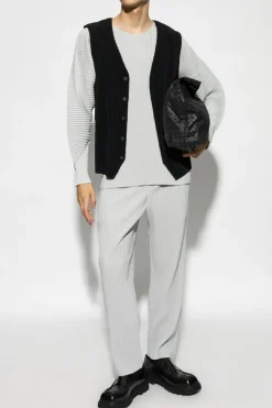 Homme Plissé Issey Miyake CZARNY Plisowana kamizelka