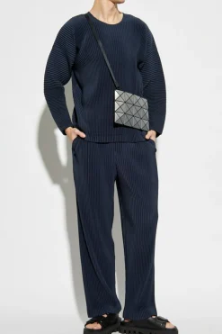 Homme Plissé Issey Miyake GRANATOWY Plisowane spodnie